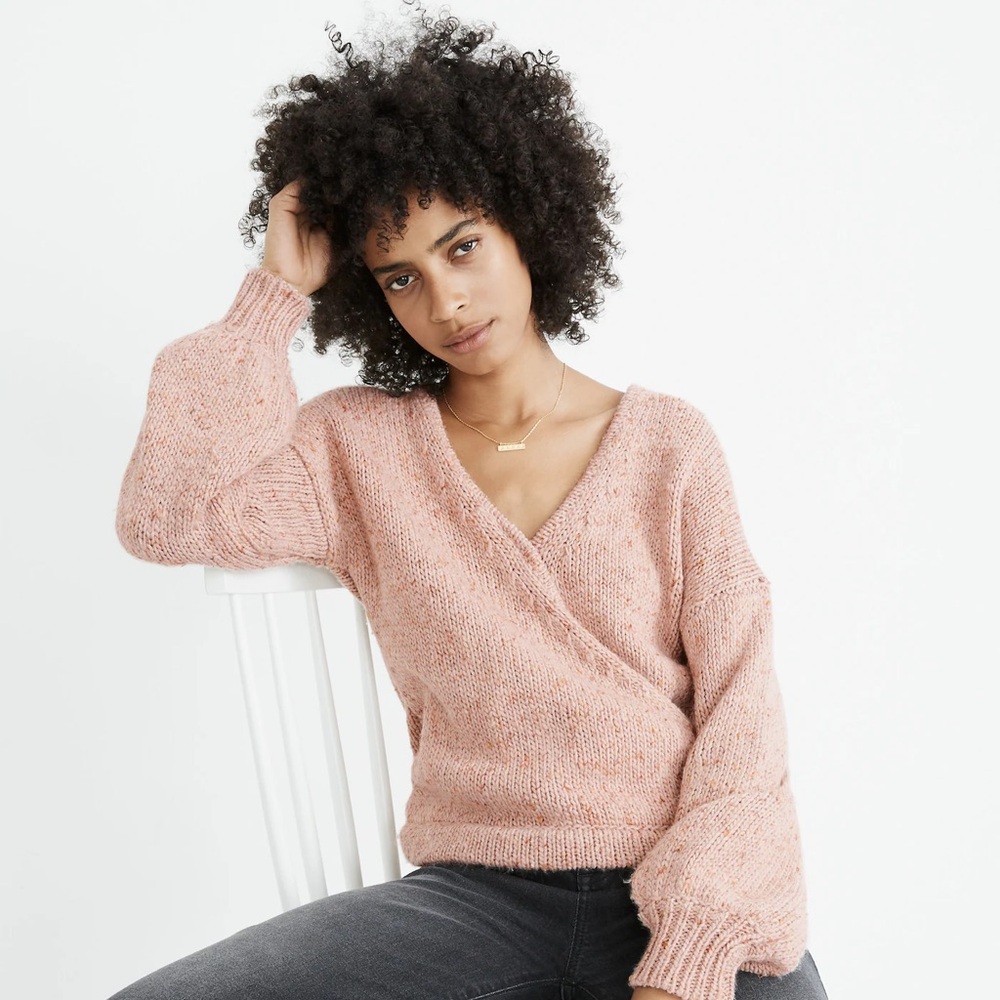 Beresford Wrap-Front Pullover Sweater